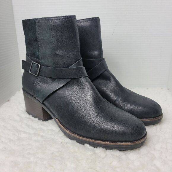 Sorel Cate Womens Boots Size 12 Black Leather Buckle Zip Boot Shoes NL3709-010 - Picture 1 of 10